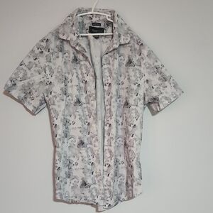 Kenneth Cole  Men's Casual Shirt with Black and White Design